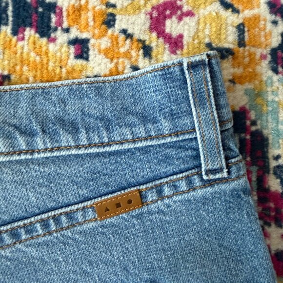 AYR The Day Off Denim Jean Shorts Mom's Pool Womens Size 31 Frayed Hem Stretch - Picture 5 of 10